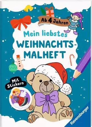Ravensburger - Weihnachtsmalheft mit Stickern ab 4