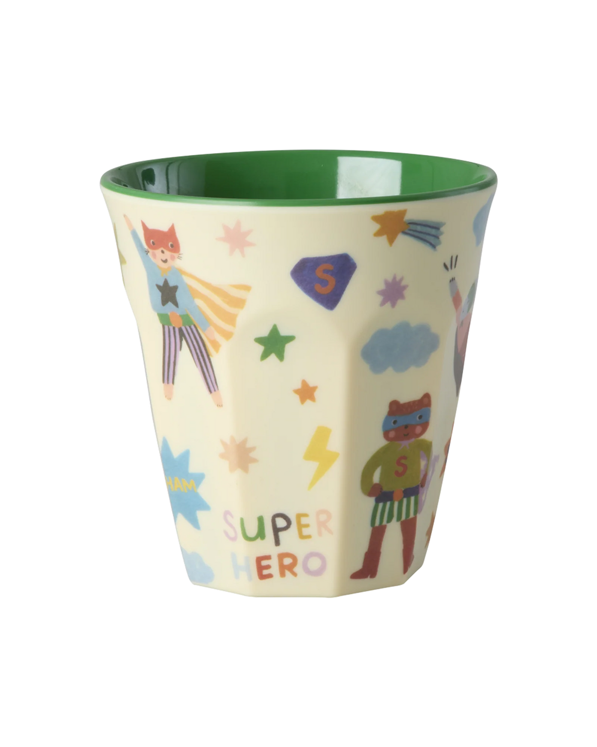 RICE - Becher aus Melamin Hero Print Grün Medium