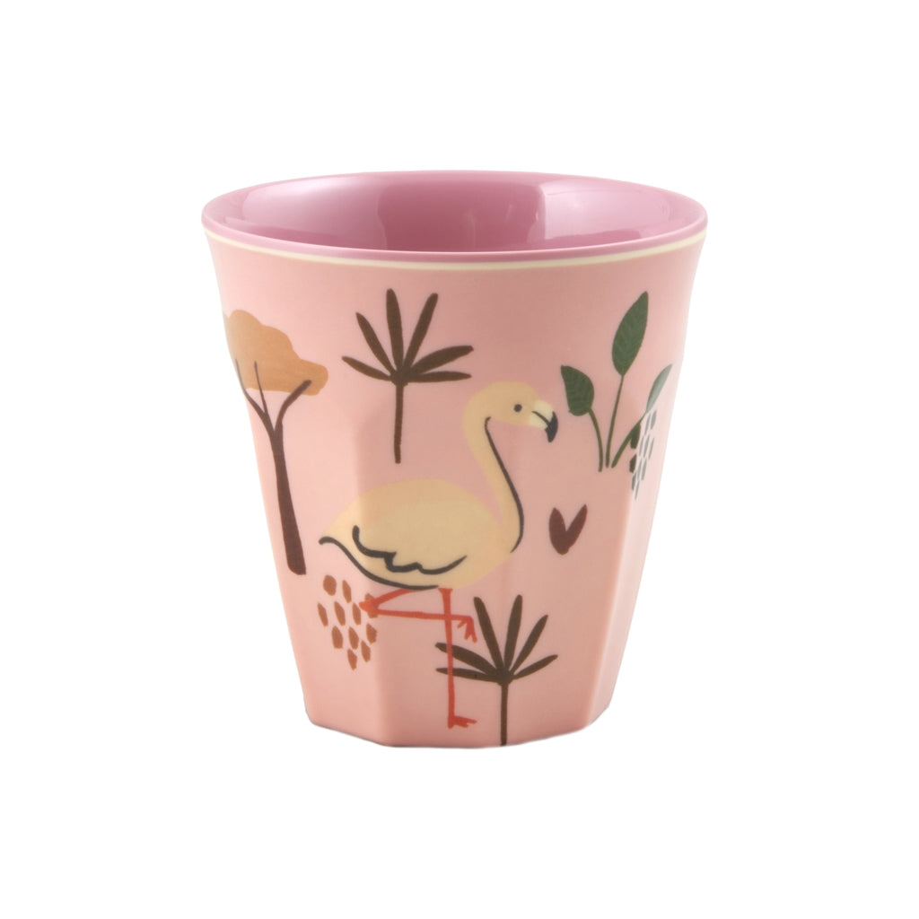 RICE - Becher aus Melamin Jungle Animal Pink klein