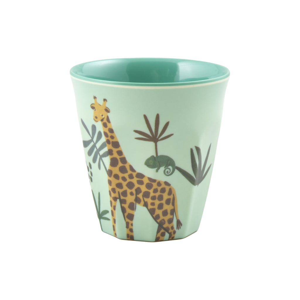 RICE - Becher aus Melamin Jungle Animal Blue klein
