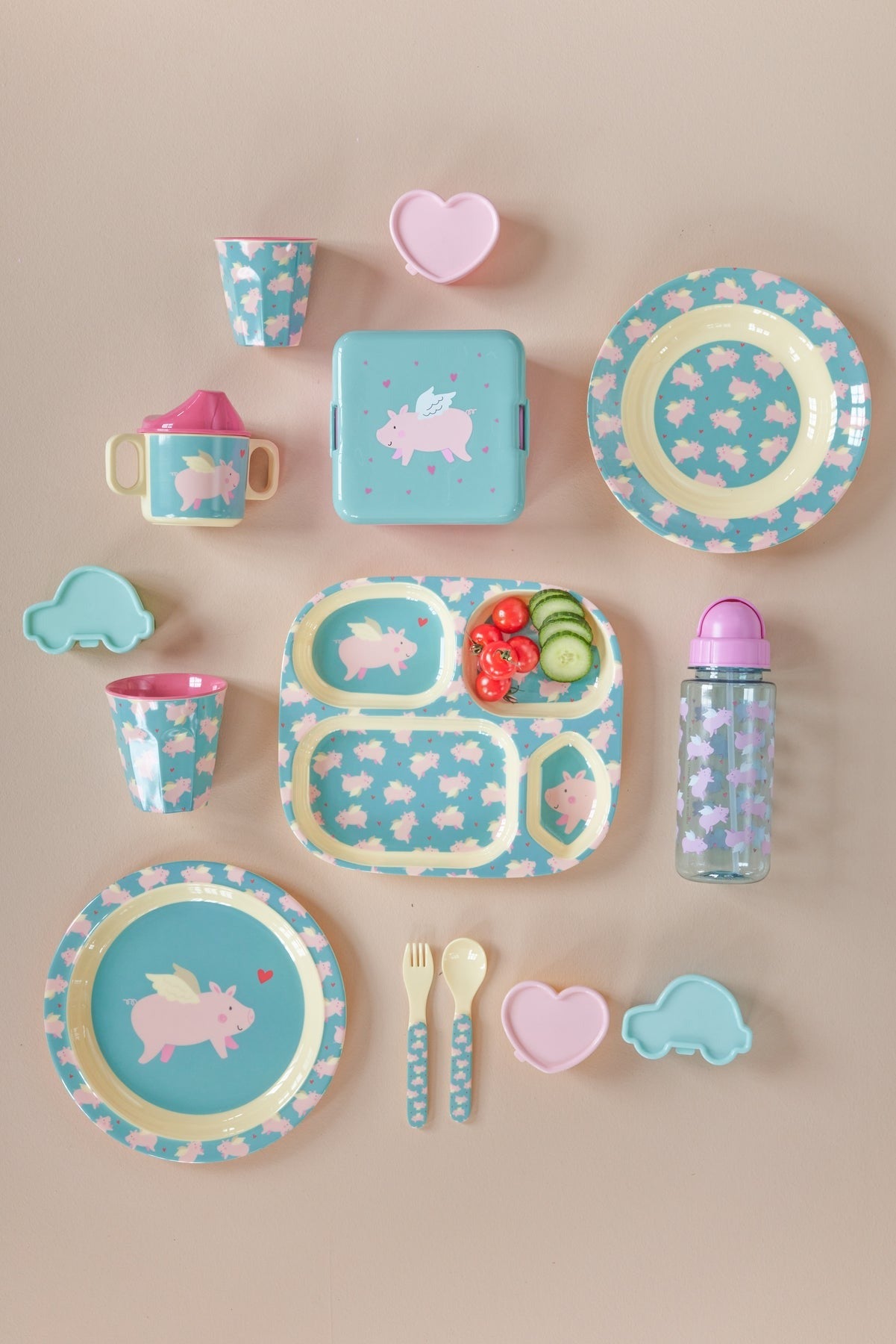 RICE - Becher aus Melamin Flying Pig Print klein