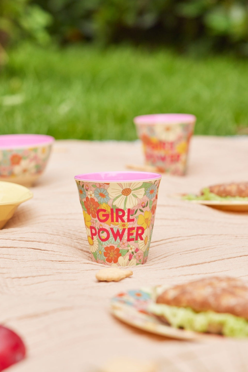 RICE - Becher aus Melamin Flower Power medium