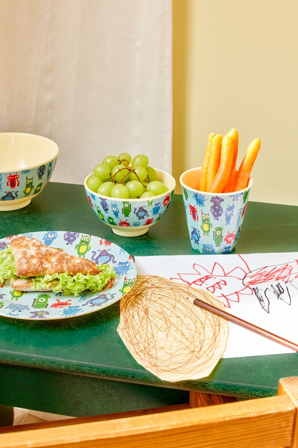 RICE - Teller aus Melamin Monsters Print