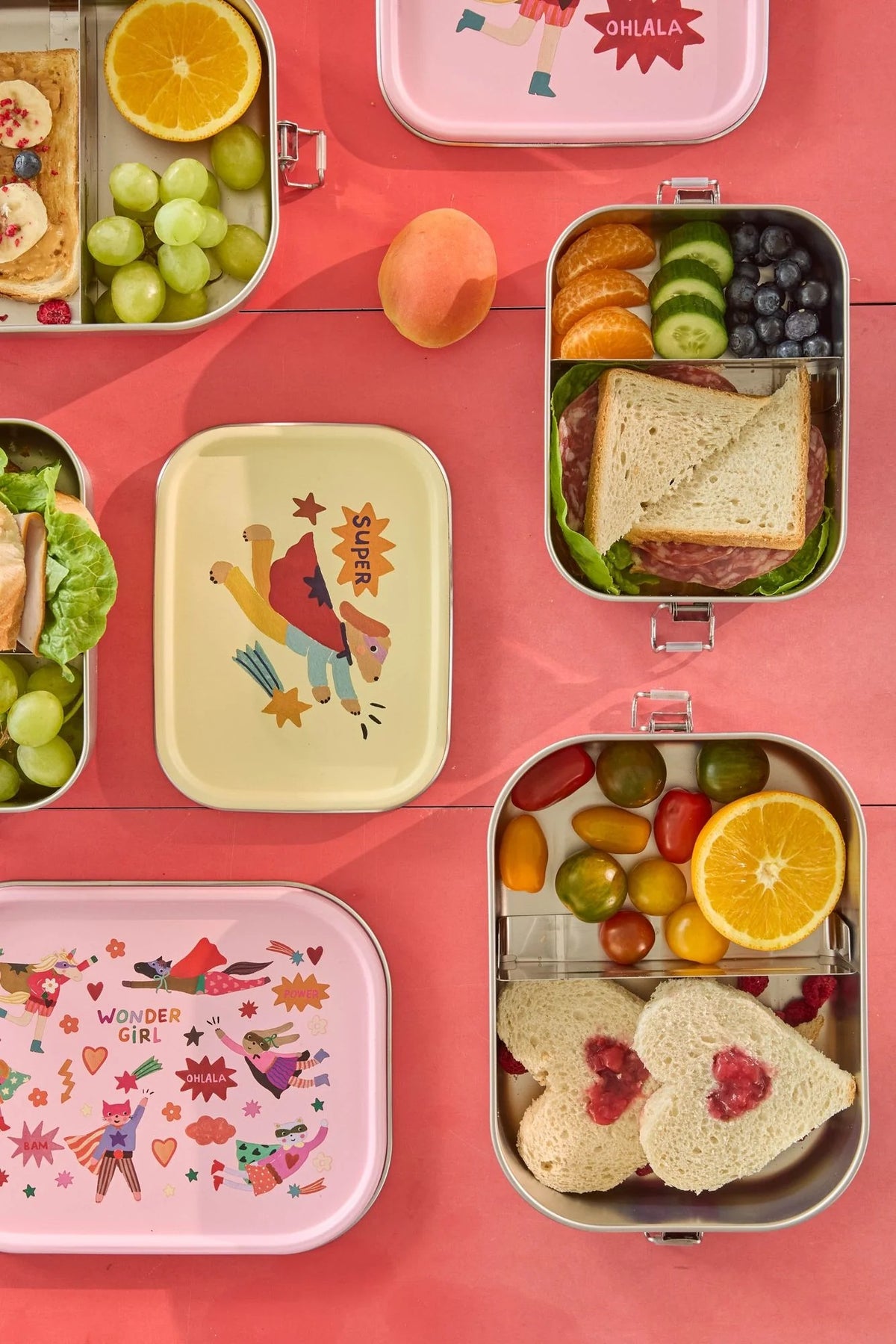 RICE - Lunchbox aus Edelstahl 800ml Hero Print Creme