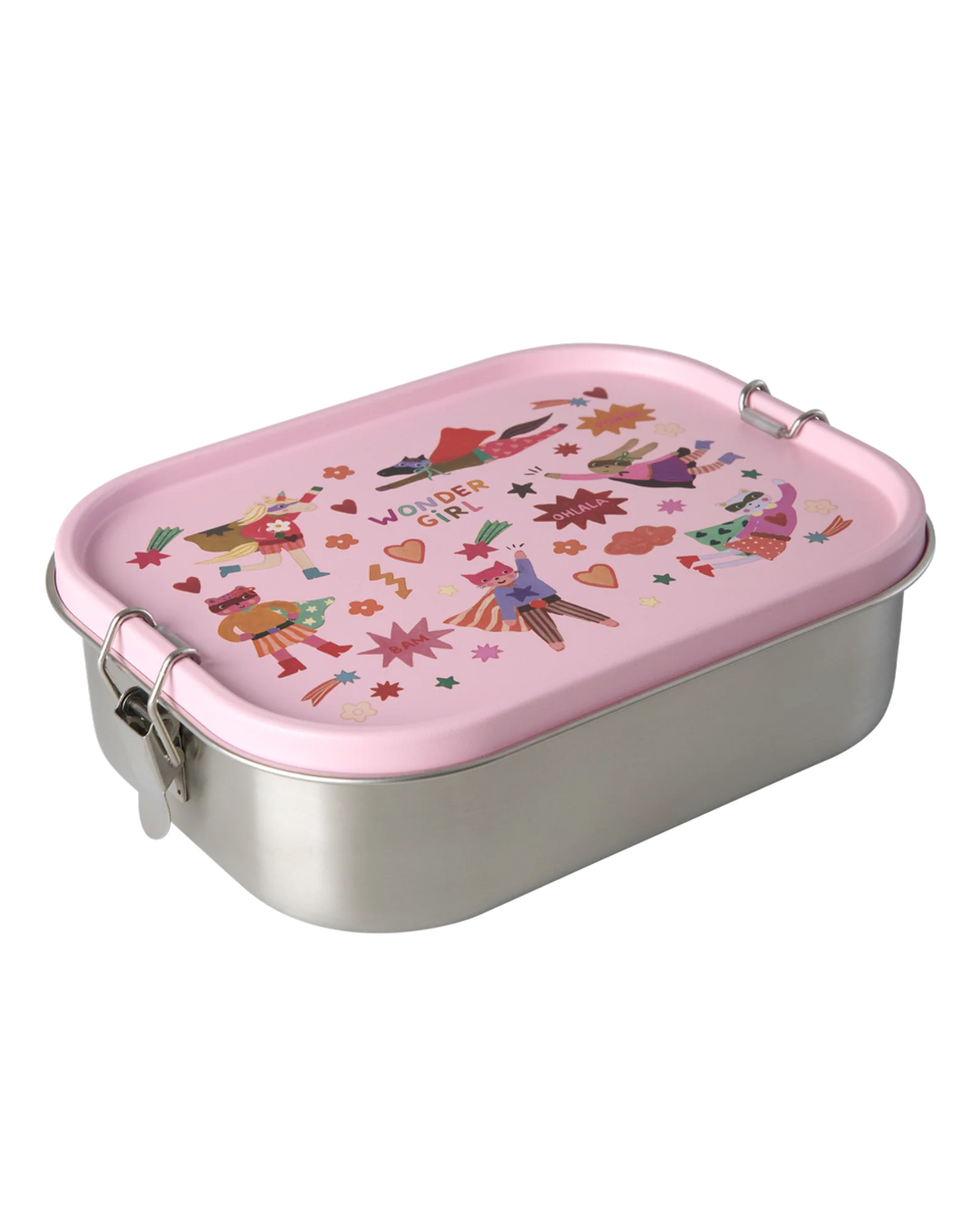 RICE - Lunchbox aus Edelstahl 1400ml Hero Print Rosa