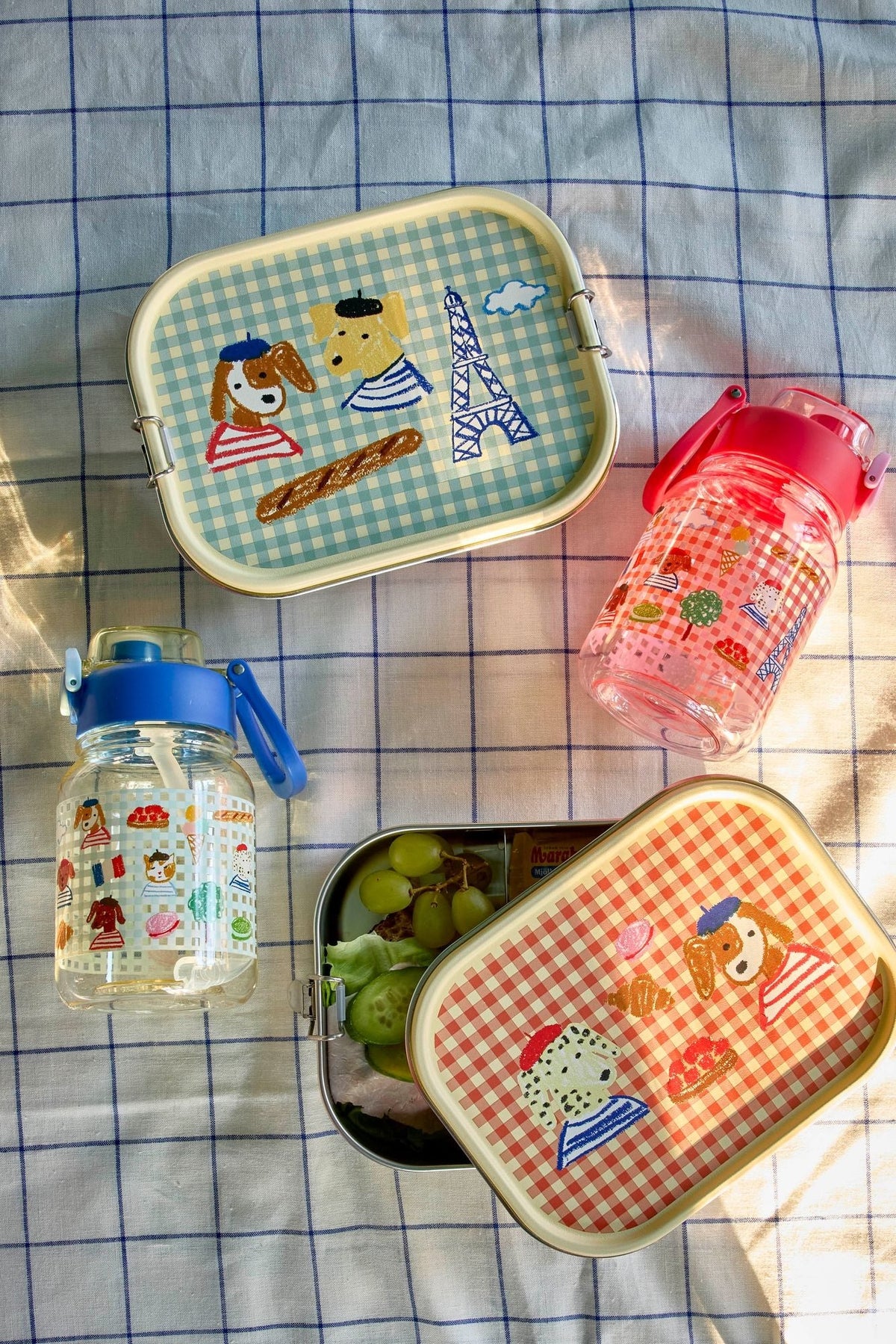 RICE - Lunchbox aus Edelstahl 1400ml Paris Print Blau