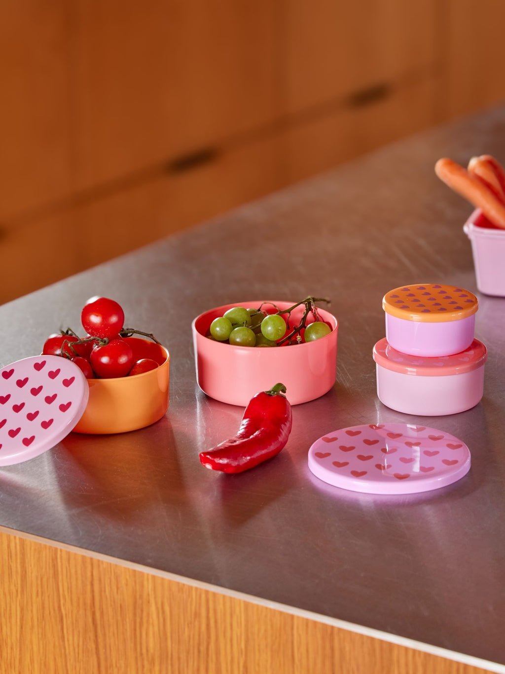 RICE - Lunchboxen Hearts rund