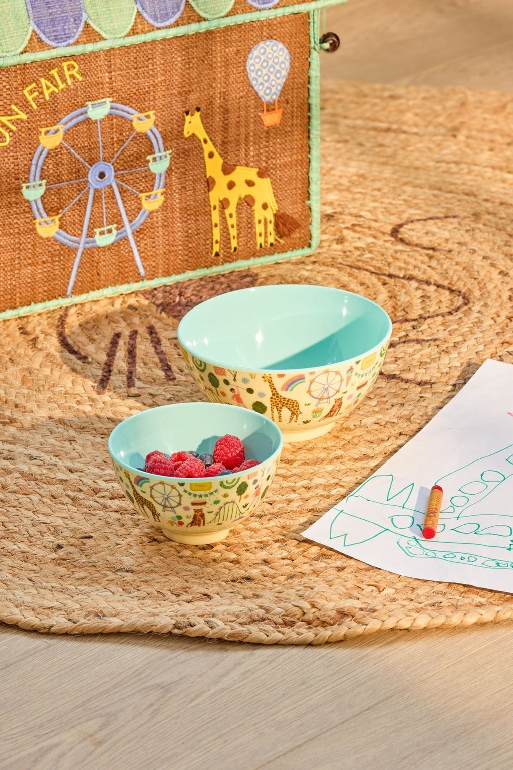 RICE - Schüssel aus Melamin Fun Fair Print Mint Medium