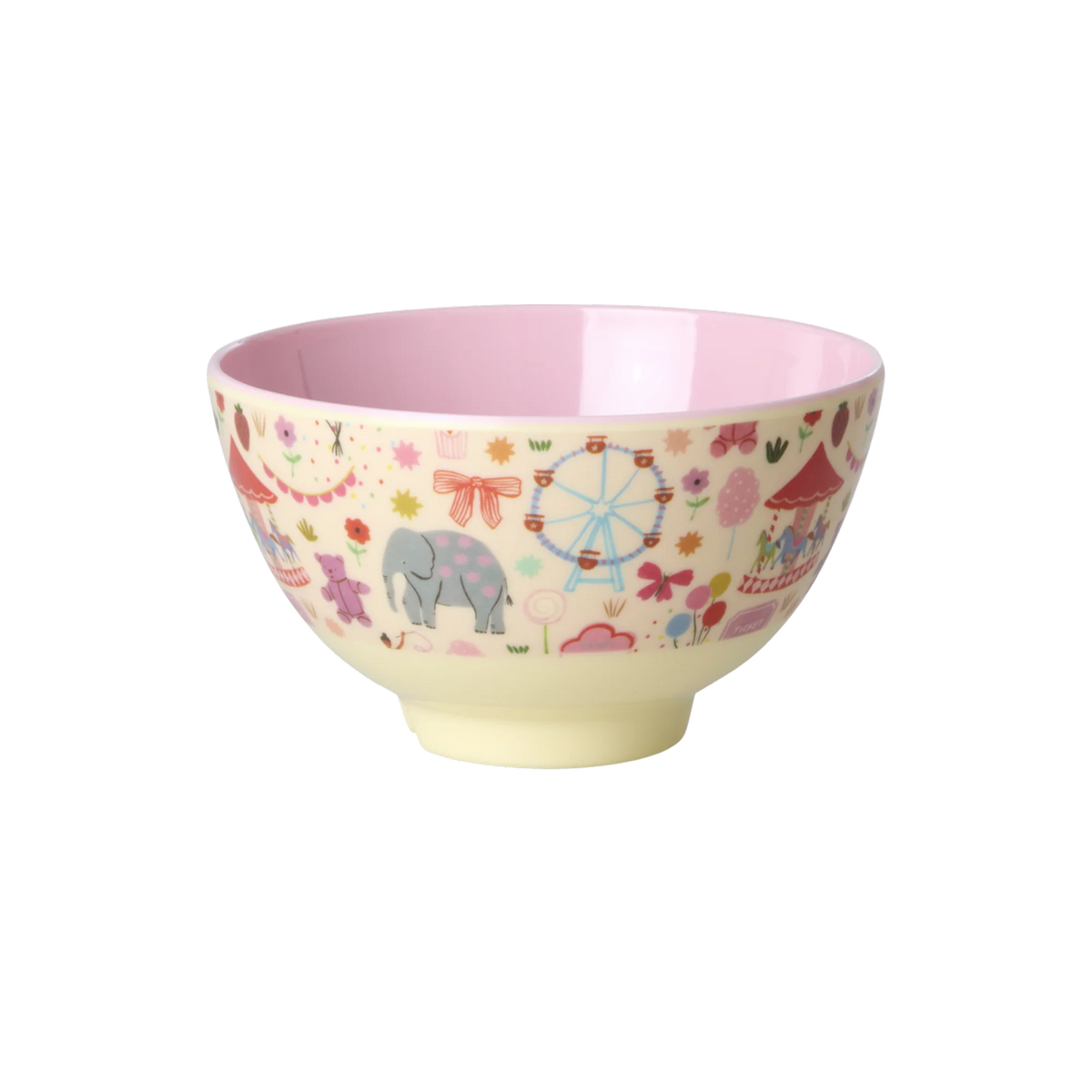 RICE - Schüssel aus Melamin Fun Fair Print Rosa klein