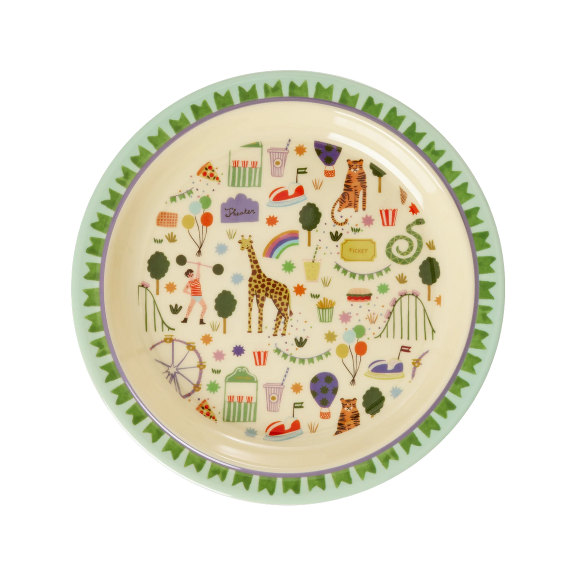 RICE - Teller aus Melamin Fun Fair Print Mint