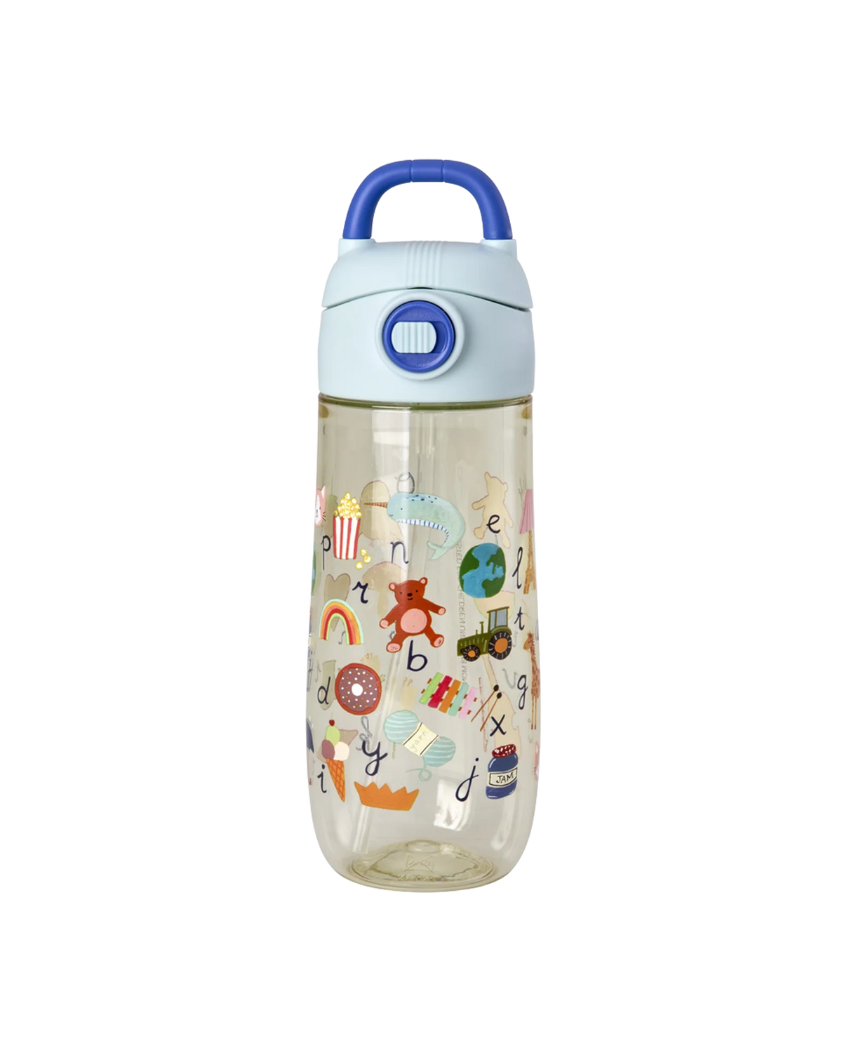 RICE - Trinkflasche 550ml ABC Print Blau