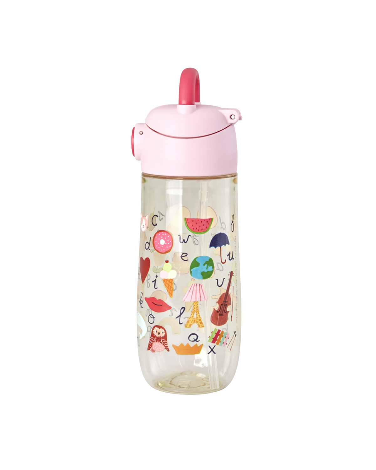 RICE - Trinkflasche 550ml ABC Print Rosa