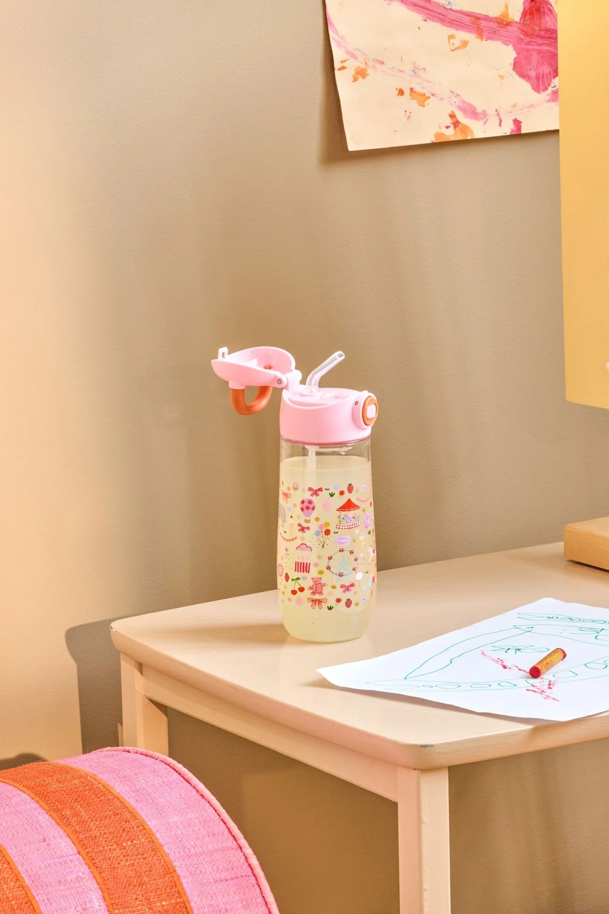 RICE - Trinkflasche 550ml Fun Fair Print Rosa