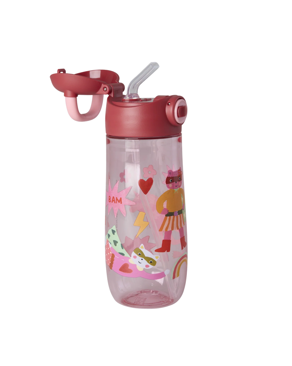RICE - Trinkflasche 550ml Hero Print Pink