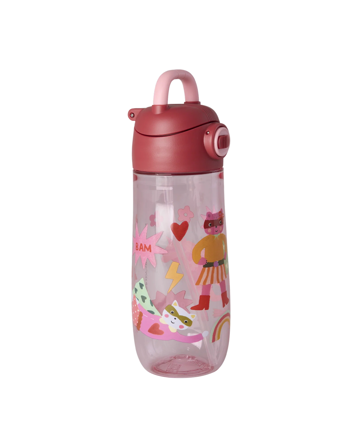 RICE - Trinkflasche 550ml Hero Print Pink