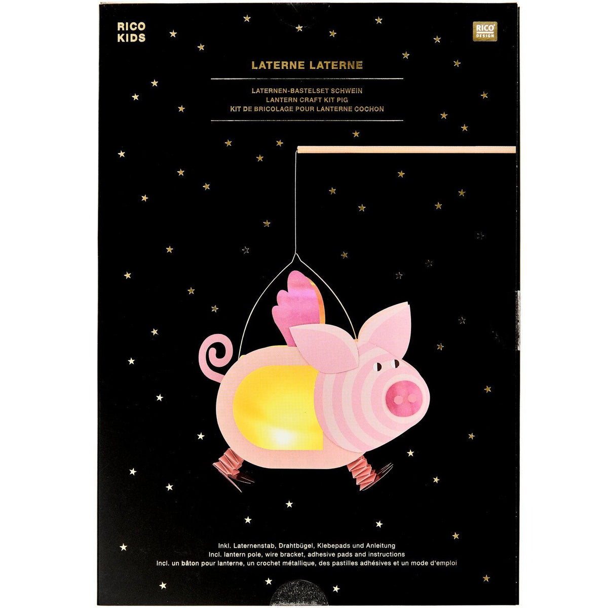 Rico Design - Bastelset Laterne: Schweinchen