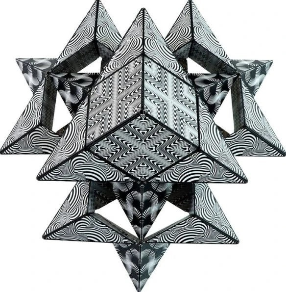 SHASHIBO - Geometrischer Magnetwürfel Black and White
