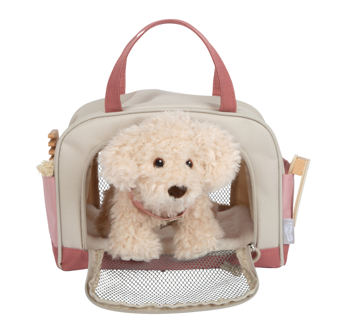 small foot - Hund mit Tasche und Pflege-Set rosa