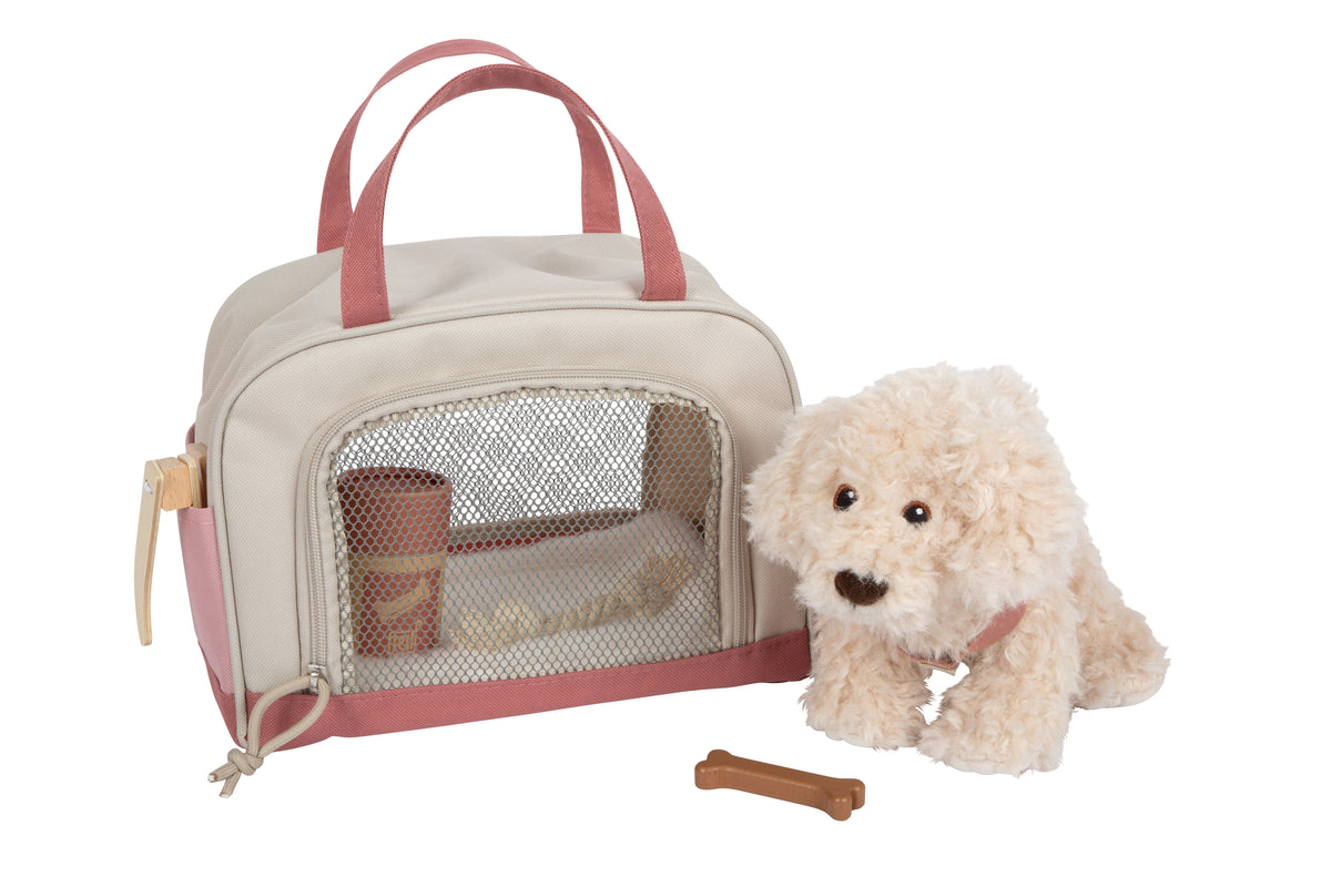 small foot - Hund mit Tasche und Pflege-Set rosa