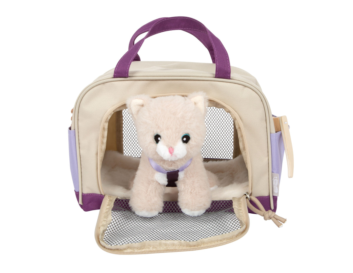 small foot - Katze mit Tasche und Pflege-Set lila