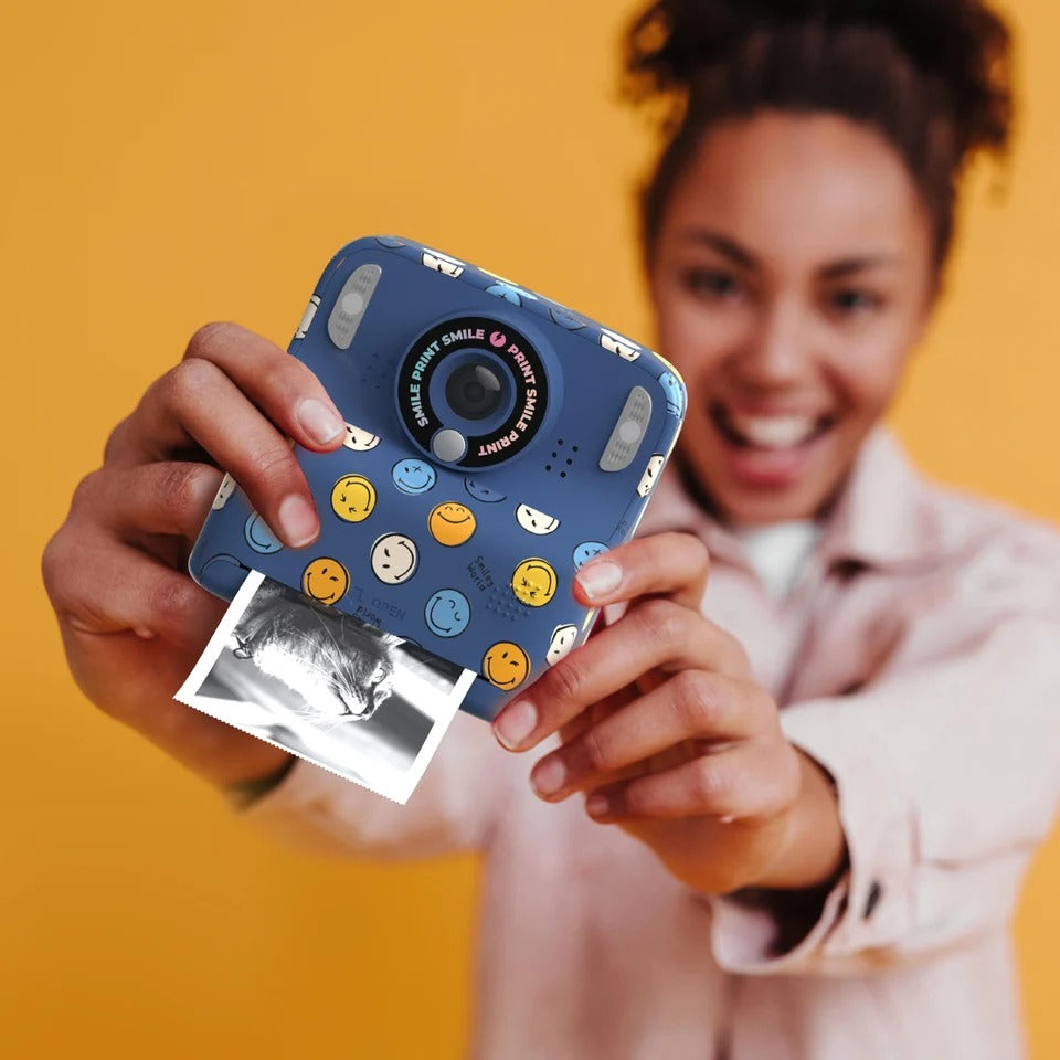 MOB - Kinderkamera mit Sofortdruck Smiley Blau
