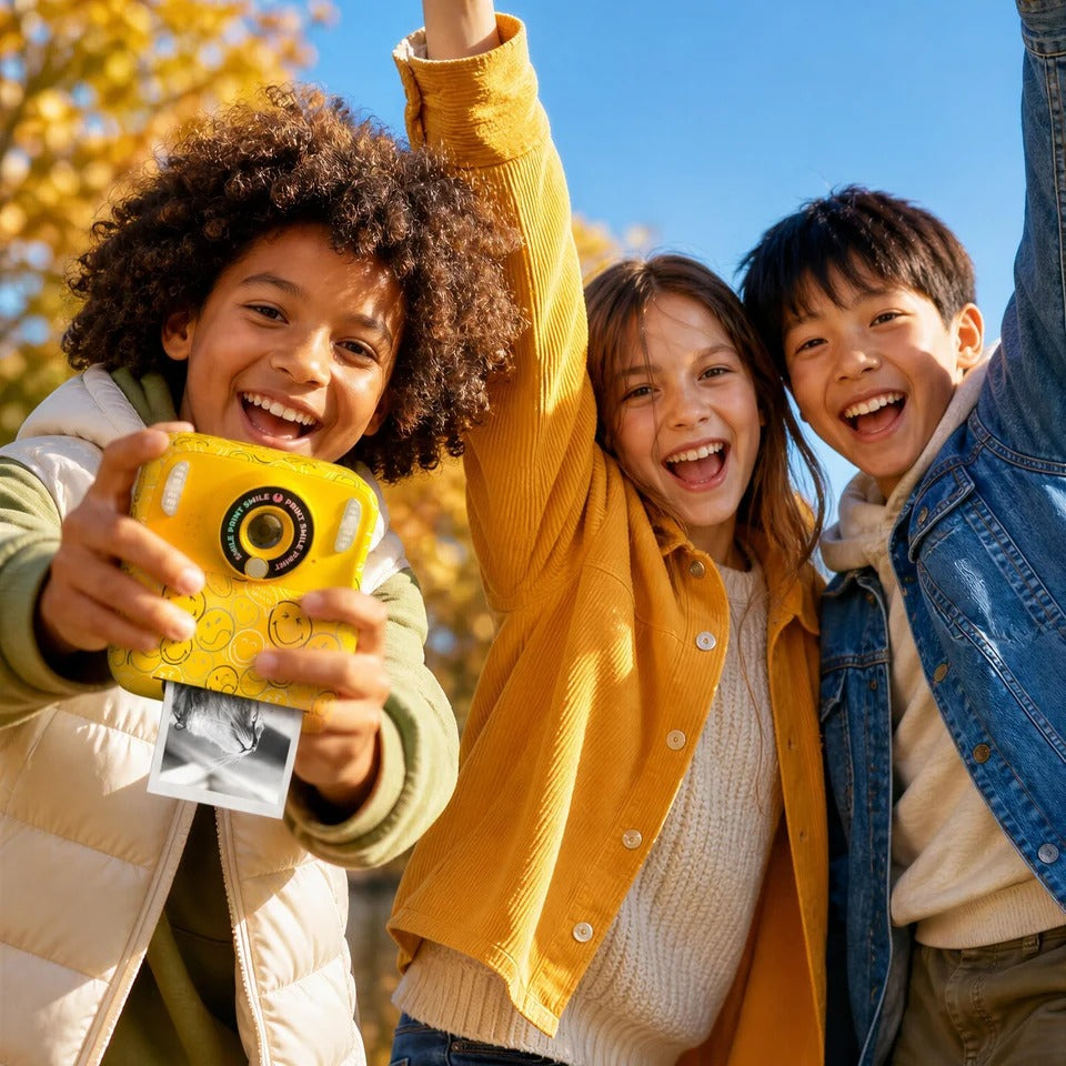 MOB - Kinderkamera mit Sofortdruck Smiley Gelb