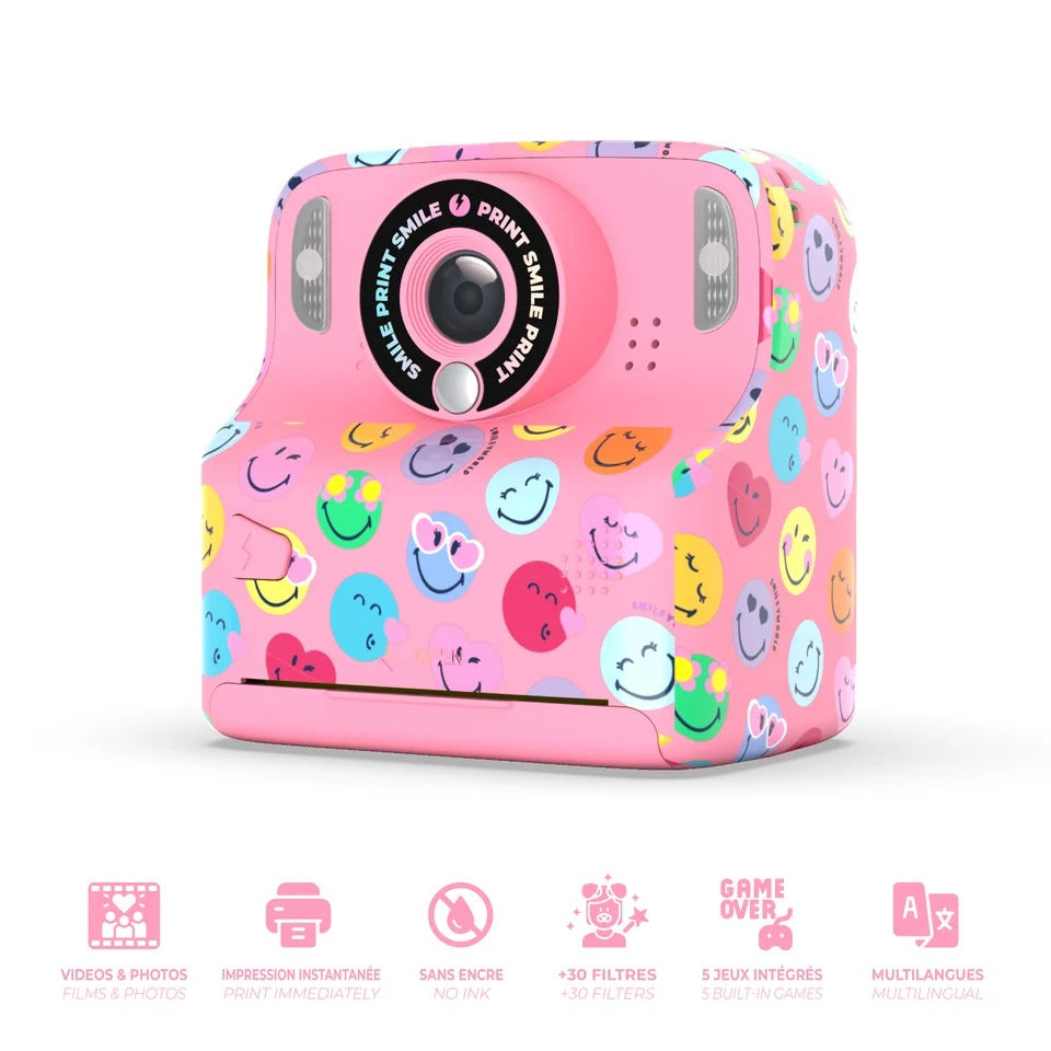 MOB - Kinderkamera mit Sofortdruck Smiley Pink