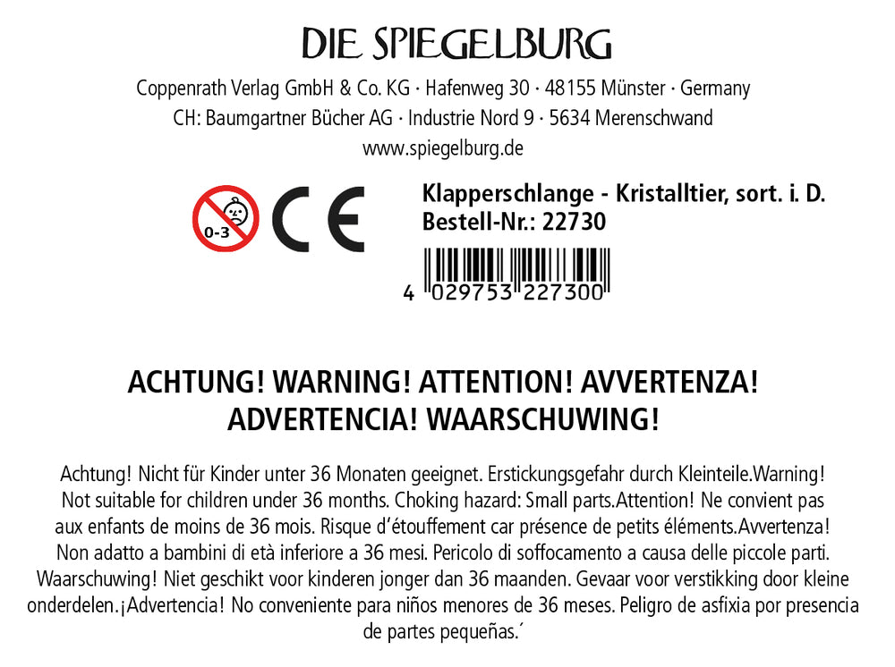 Spiegelburg - Fidget: Klapperschlange Kristalltier
