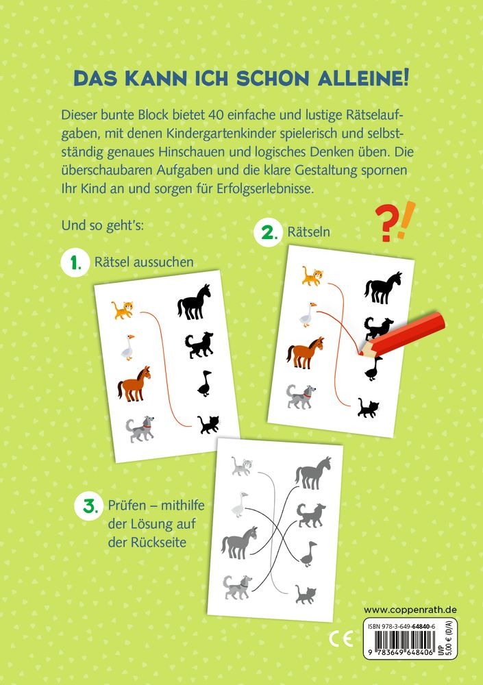 Spiegelburg - Mein kunterbunter Kindergartenblock: Rätsel ohne Text - Bauernhof