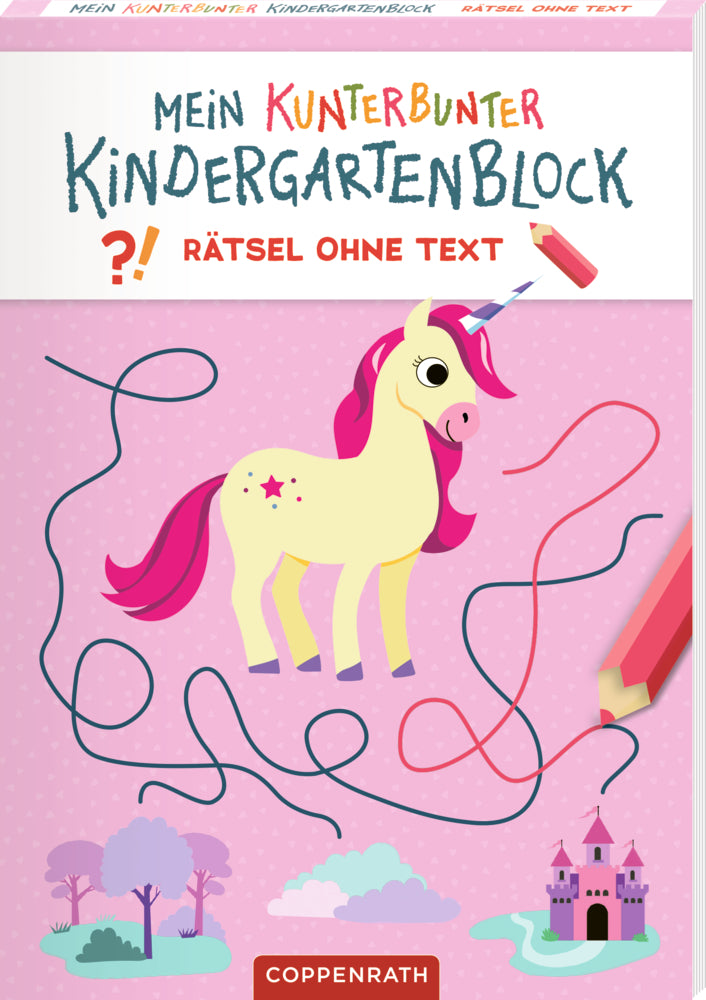 Spiegelburg - Kindergartenblock: Rätsel ohne Text - Einhörner