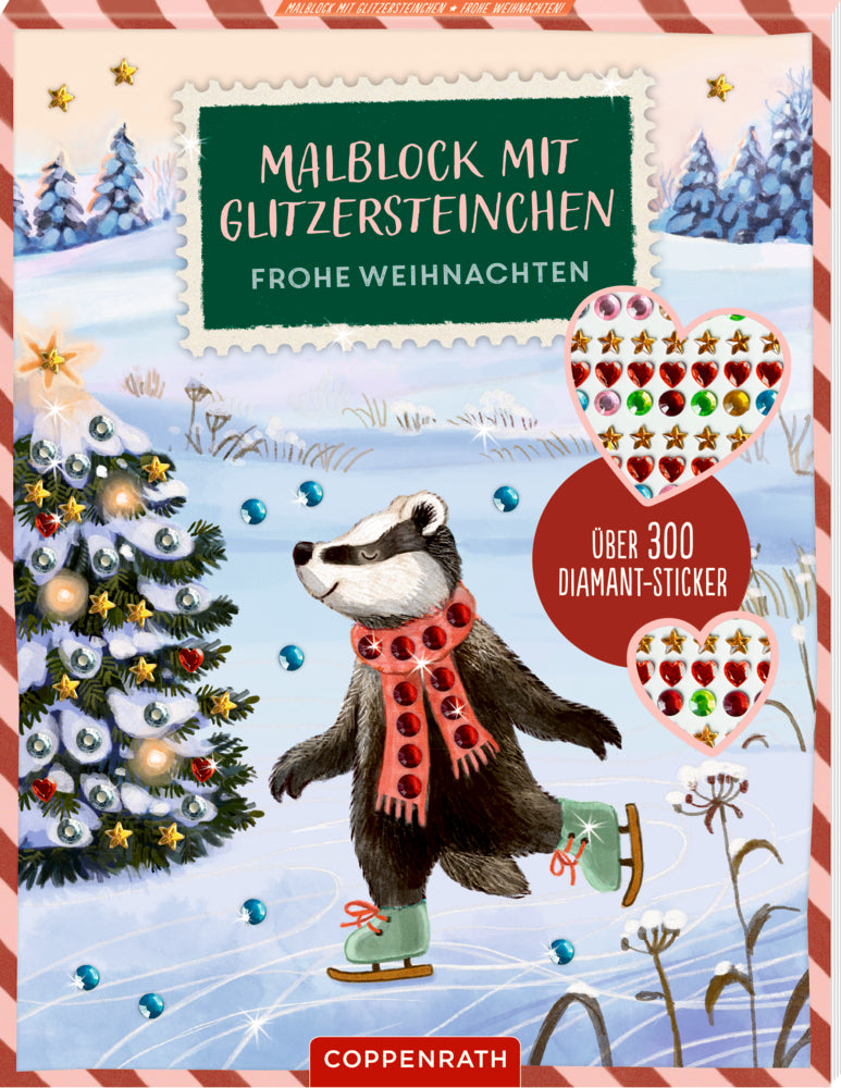 Spiegelburg - Malblock Glitzersteinchen: Frohe Weihnachten