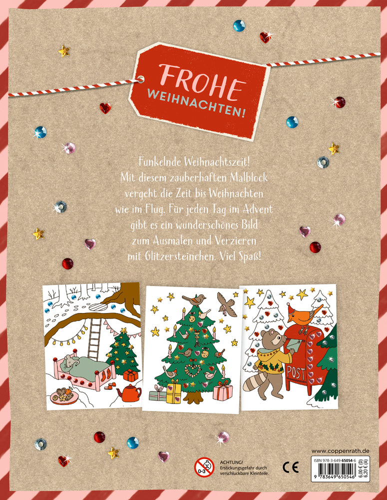 Spiegelburg - Malblock Glitzersteinchen: Frohe Weihnachten