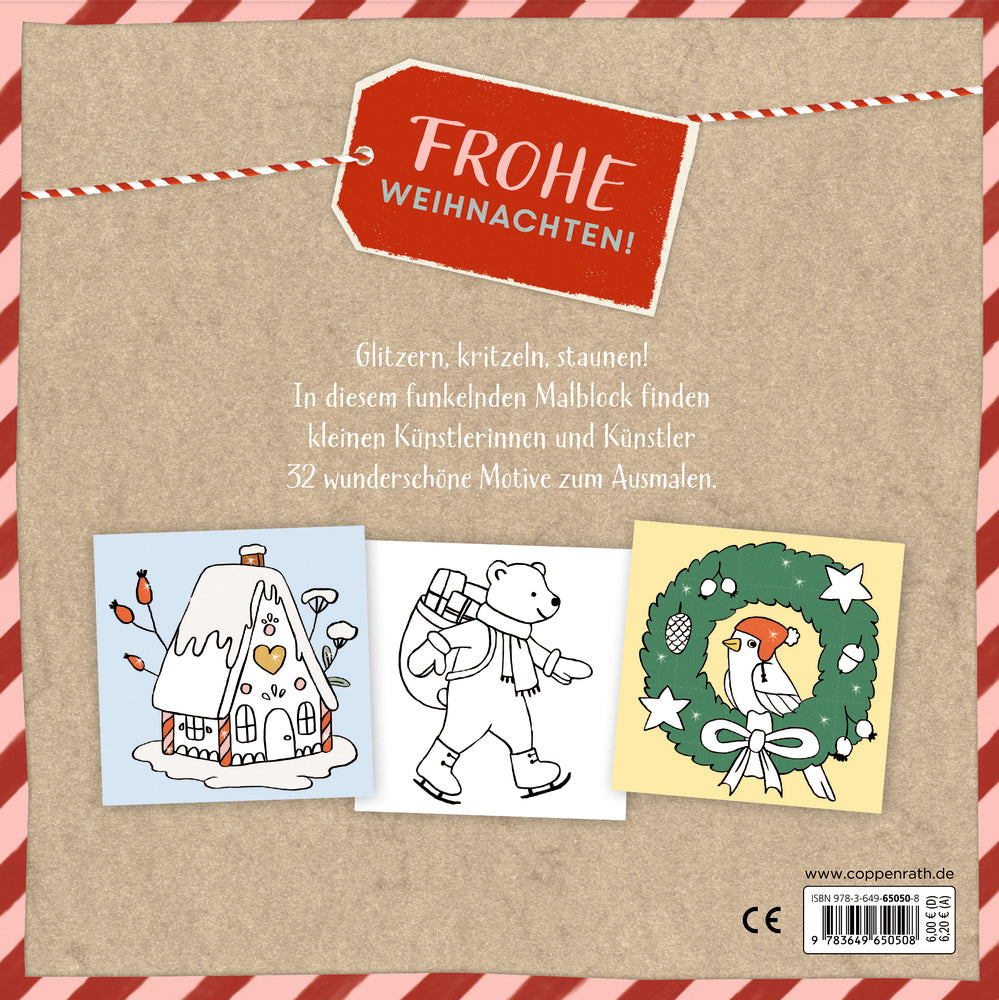 Spiegelburg - Malblock mit Glitzer: Frohe Weihnachten