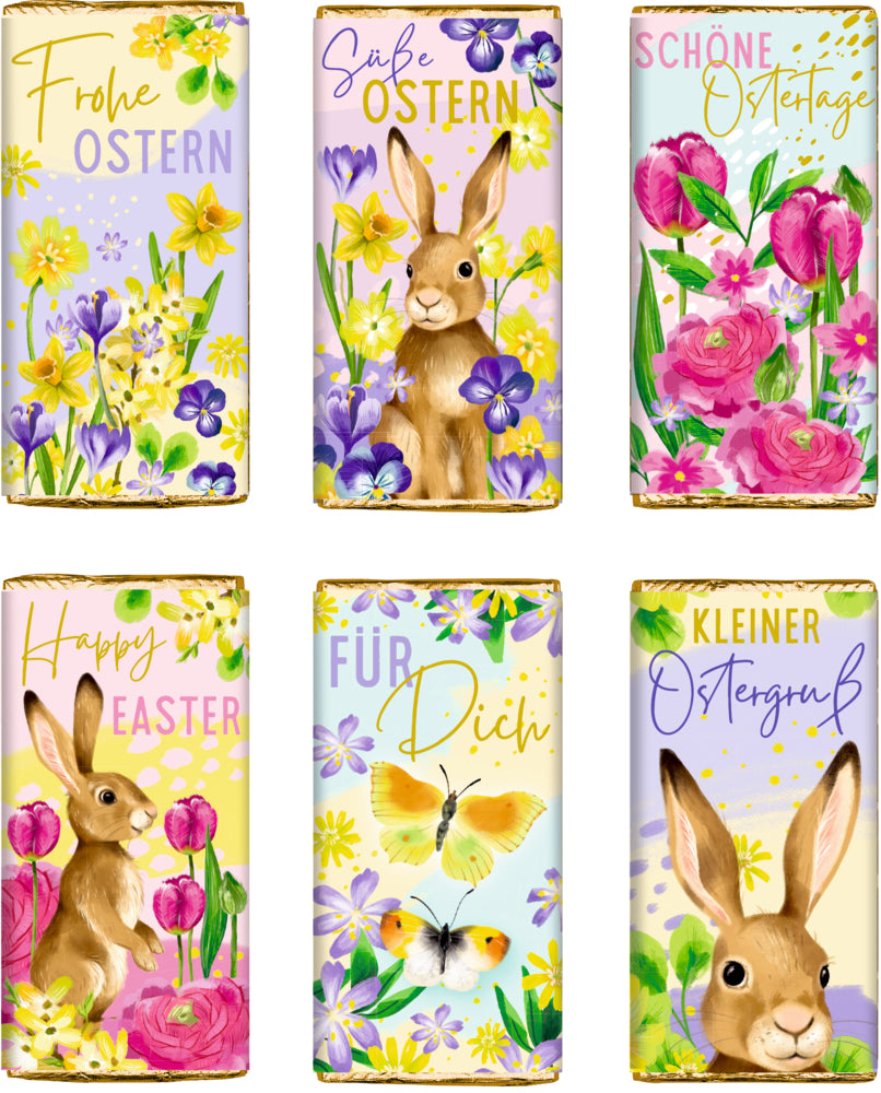 Spiegelburg - Frohe Ostern Schokolade mit bunten Motiven 30 g