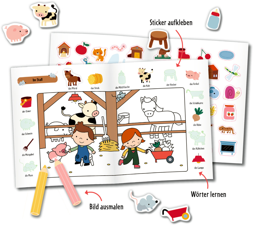 Spiegelburg - Mini-Künstler: Sticker-Malbuch: Bauernhof