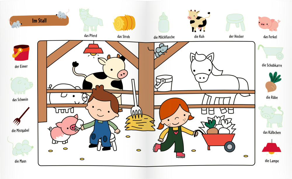 Spiegelburg - Mini-Künstler: Sticker-Malbuch: Bauernhof