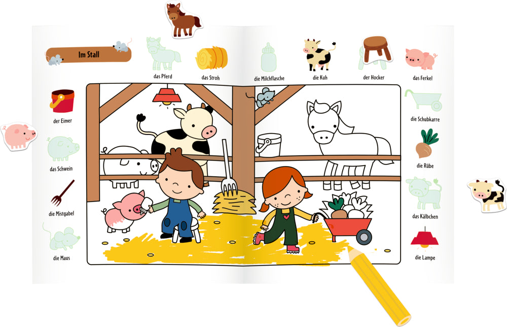 Spiegelburg - Mini-Künstler: Sticker-Malbuch: Bauernhof