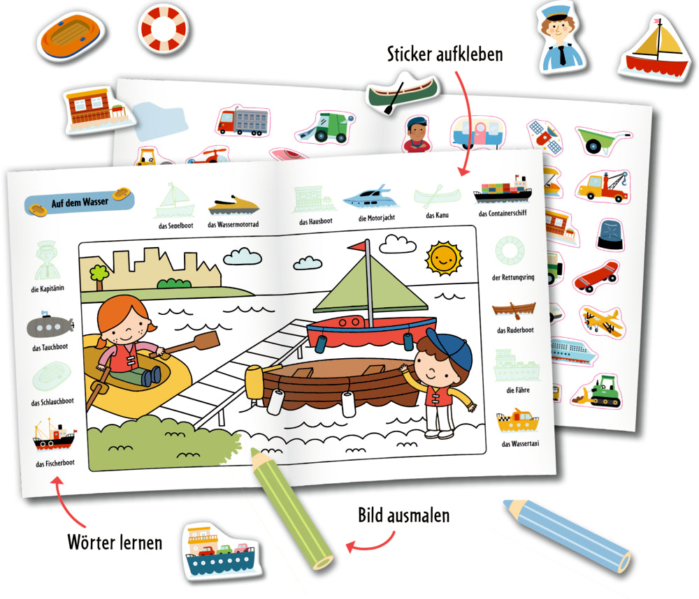Spiegelburg - Mini-Künstler: Sticker-Malbuch: Fahrzeuge