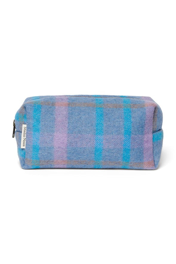 Studio Noos - Kulturbeutel Sky Blue Wool Checked