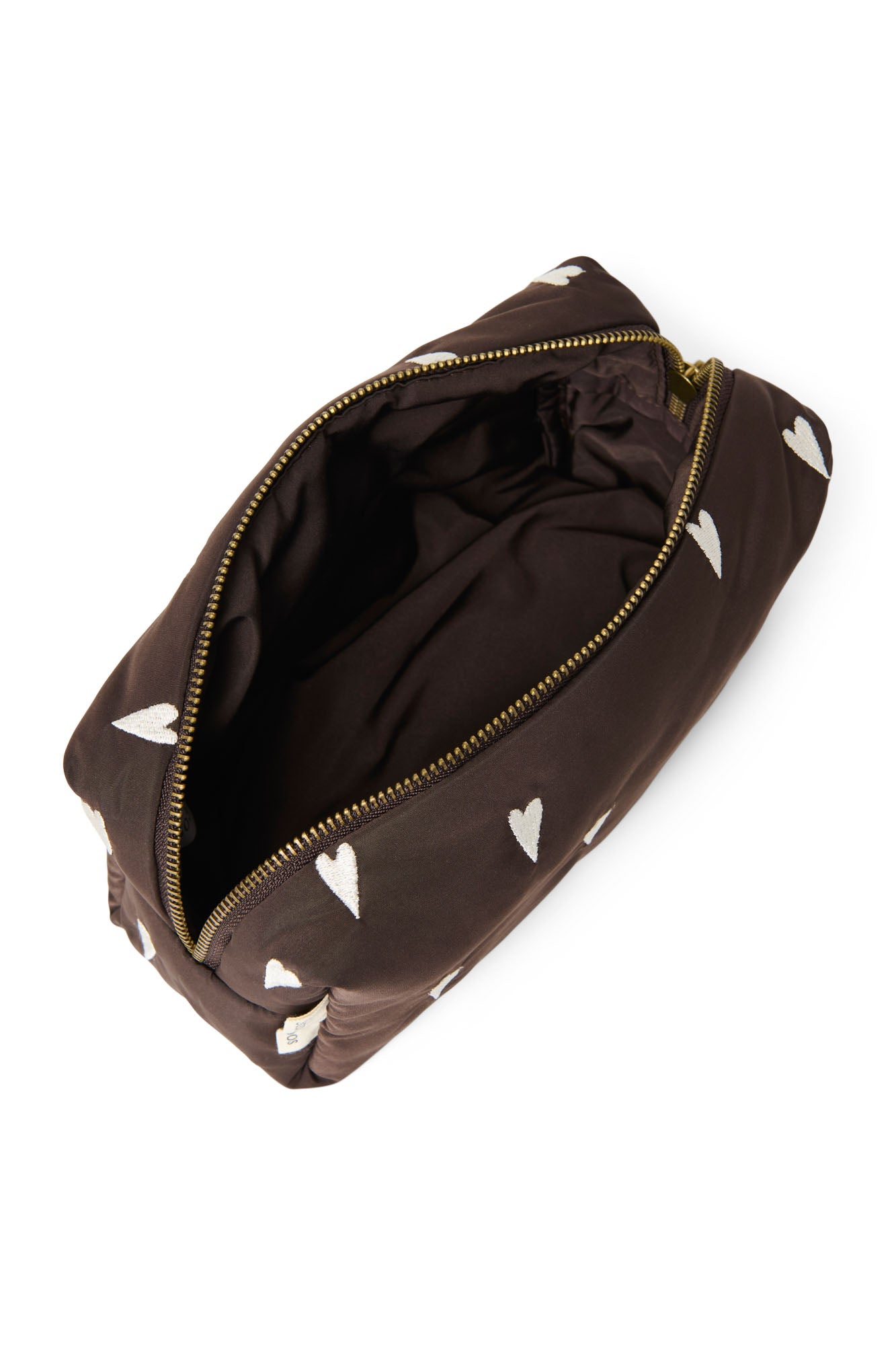 Studio Noos - Kulturbeutel Puffy Brown Hearts