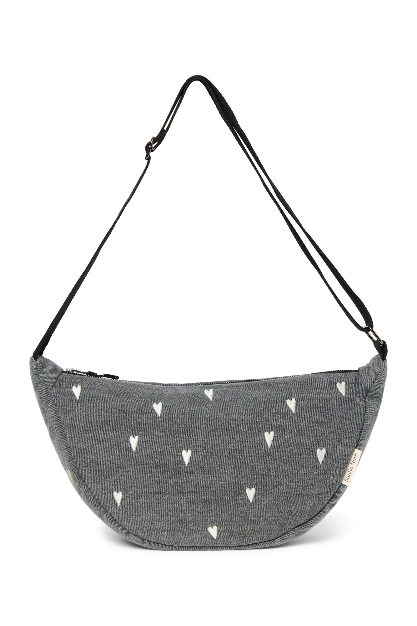 Studio Noos - Tasche Fanny Pack Grey Denim Hearts