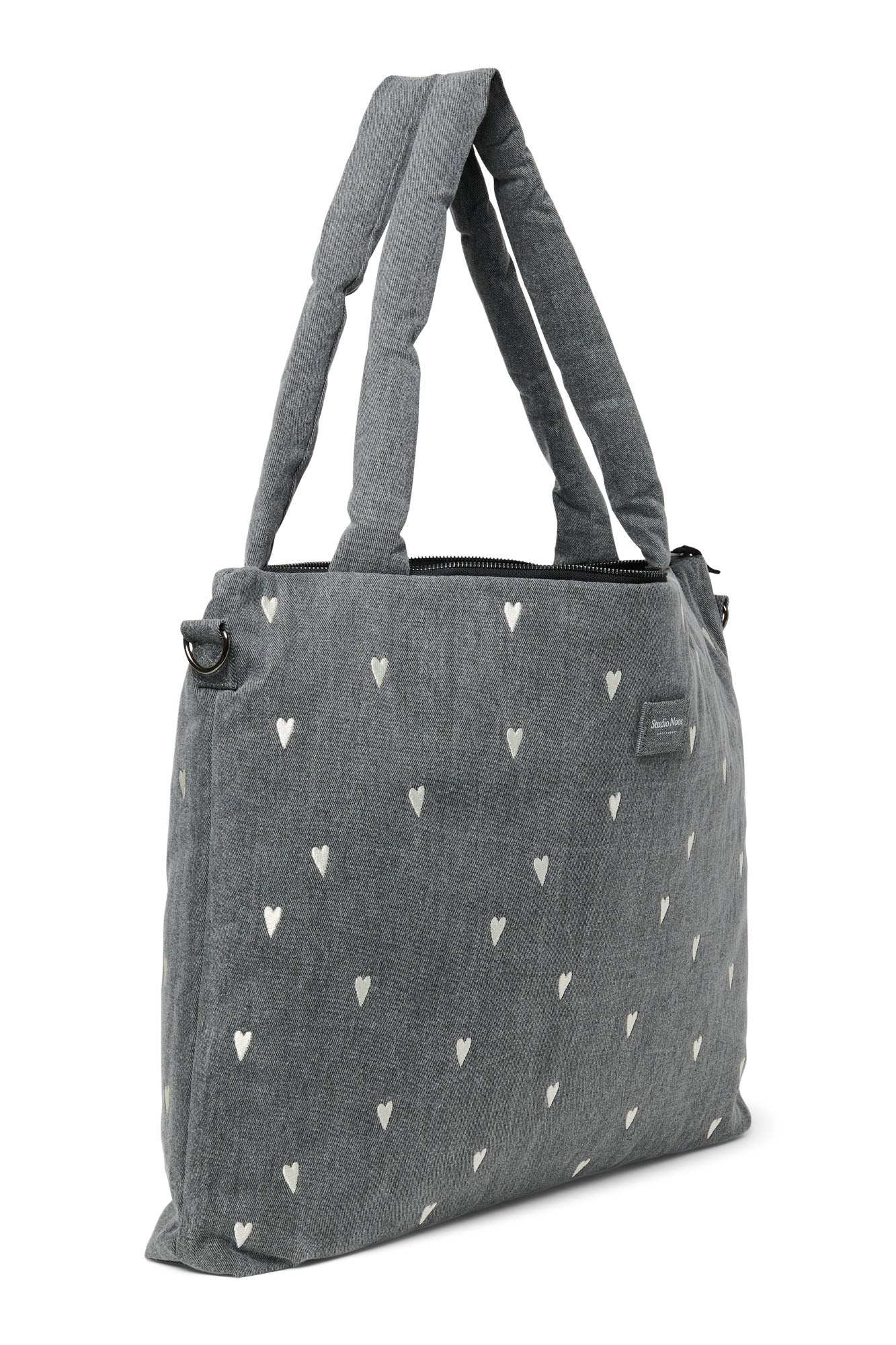 Studio Noos - Wickeltasche Grey Denim Hearts
