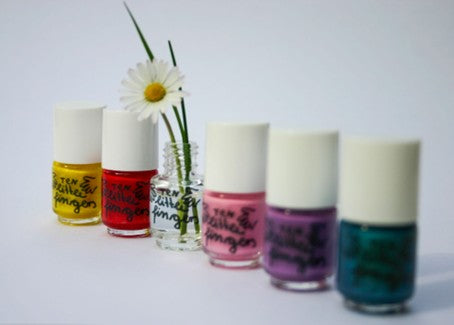 ten little fingers - Kindernagellack wasserlöslich glitzertürkis