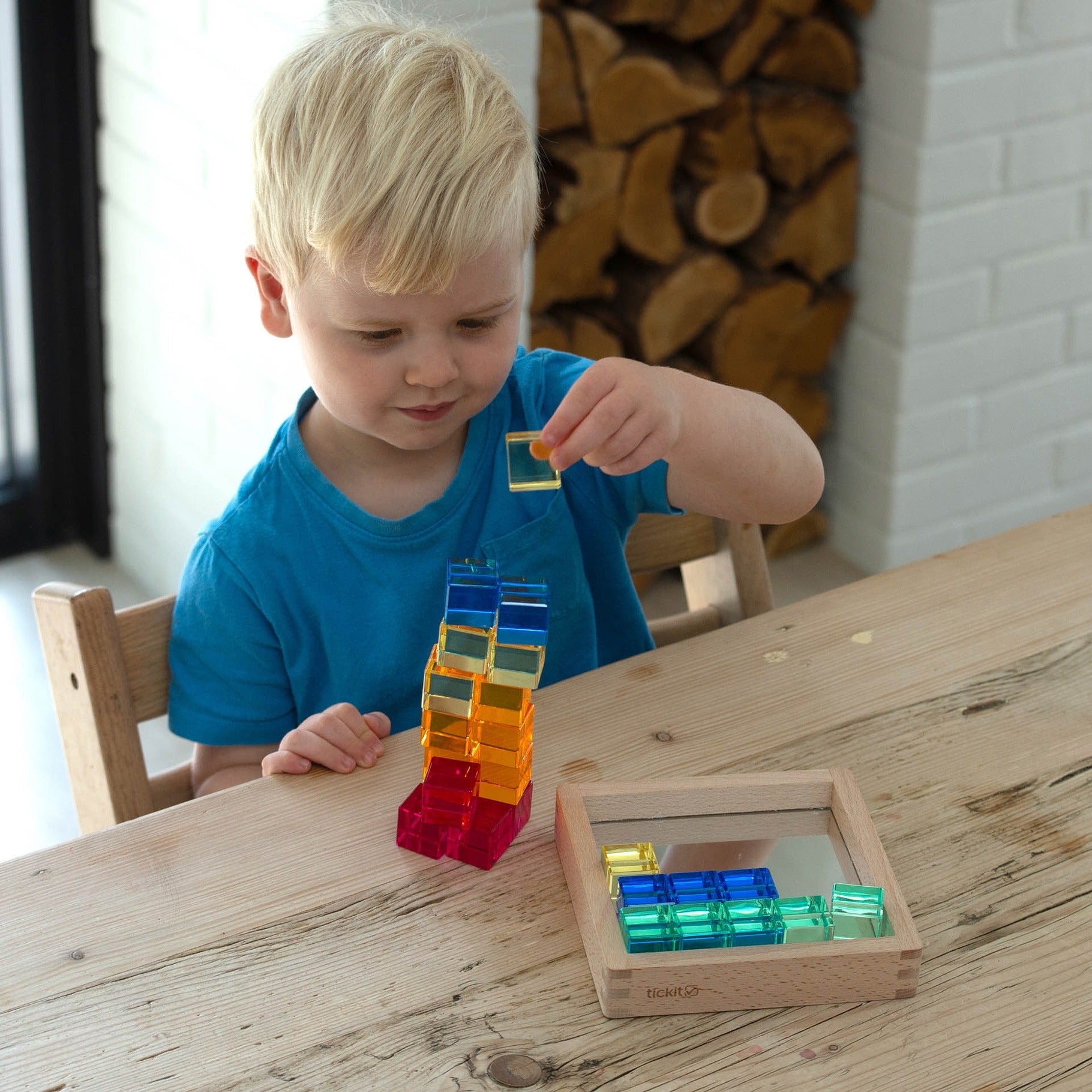 tickit - Spiegeltablett mit Acryl-Würfel