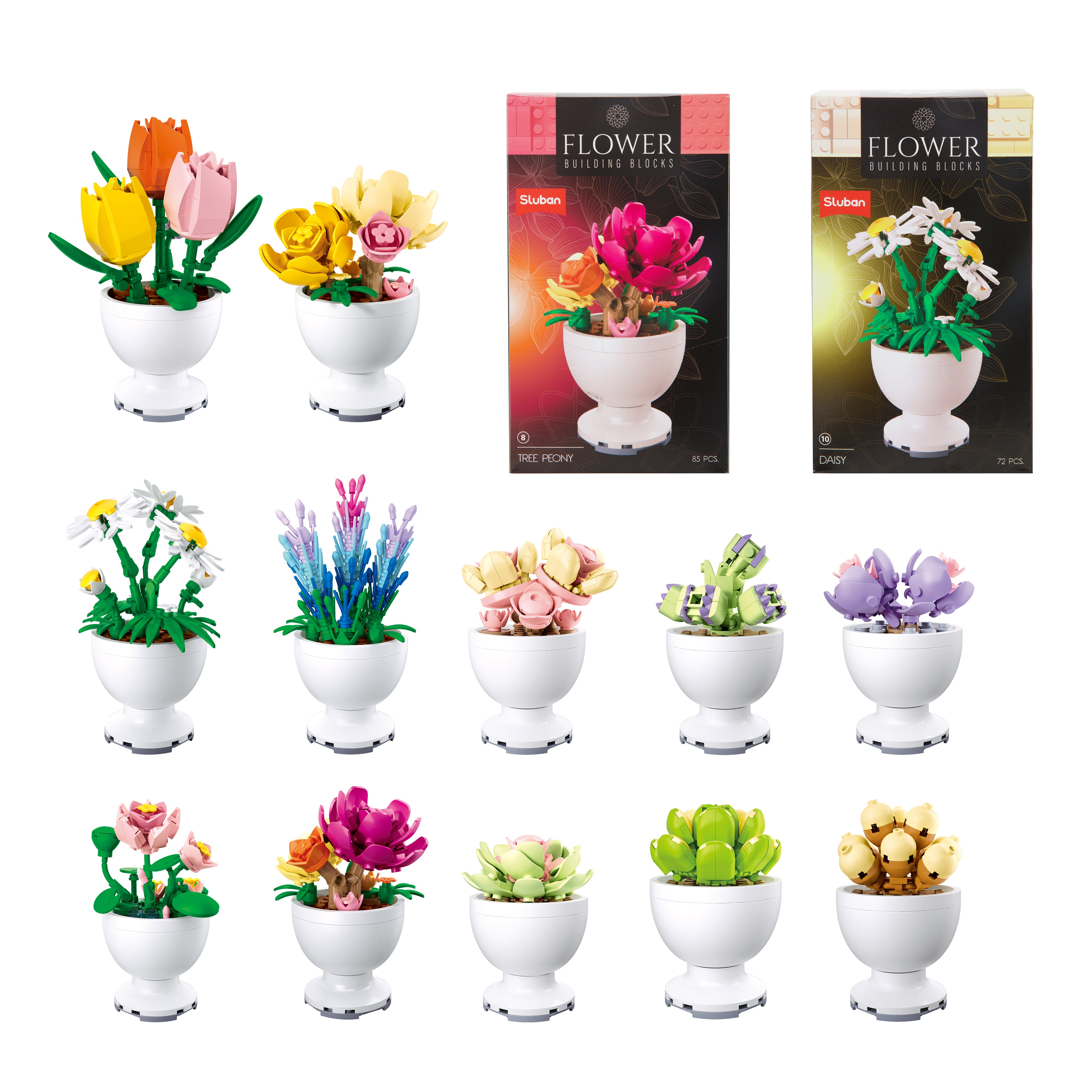 Toi-Toys - Bausteine Blumen in Töpfen