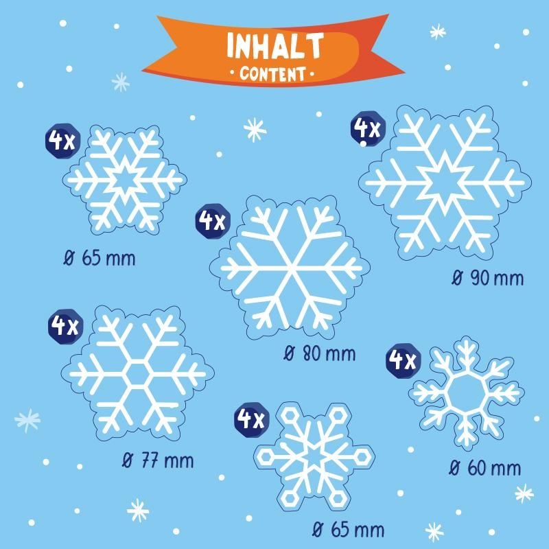 Trendhaus - MAGIC MOMENTS Fenster-Sticker Schneekristalle 24-teilig