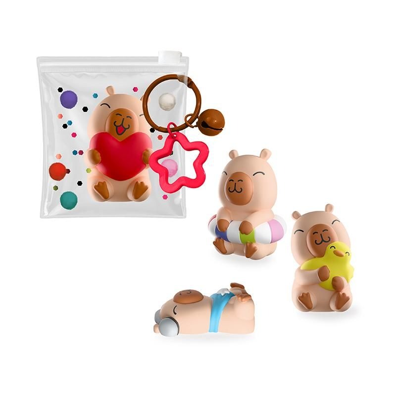 Trendhaus -  Happy Life Capybara Squishy mit Schlüsselanhänger