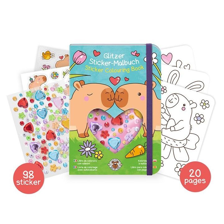 Trendhaus - Capybara Stickermalbuch mit Diamond-Sticker
