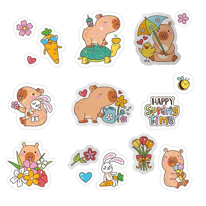 Trendhaus - Capybara Stickermalbuch mit Diamond-Sticker