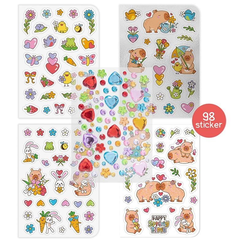 Trendhaus - Capybara Stickermalbuch mit Diamond-Sticker